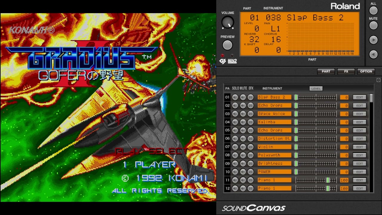 Gradius II X68000 GS MIDI Soundtracks - Roland Sound Canvas VA