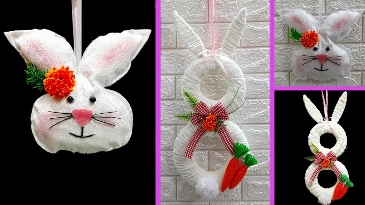 2 Economical Easter Bunny wreath made with waste materials |DIY Low budget Easter décor idea (Part4)