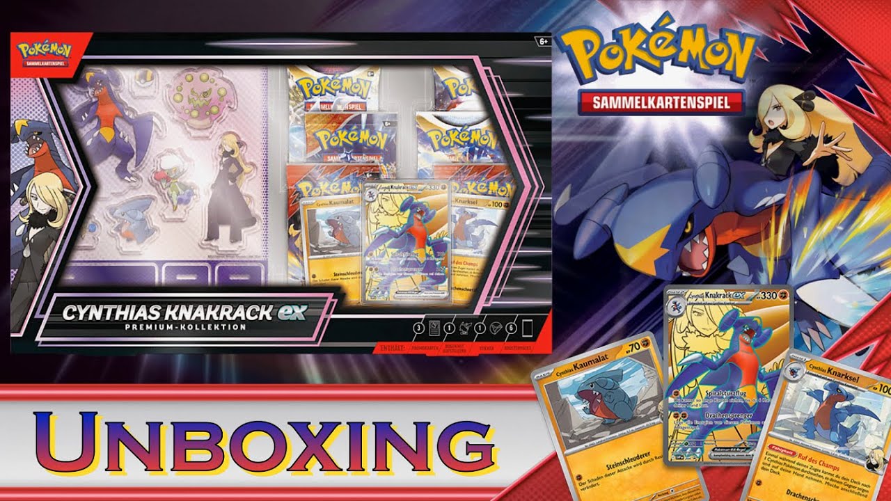 UNBOXING - Karmesin & Purpur Cynthias Knakrack-ex Premium-Kollektion - Pokémon TCG