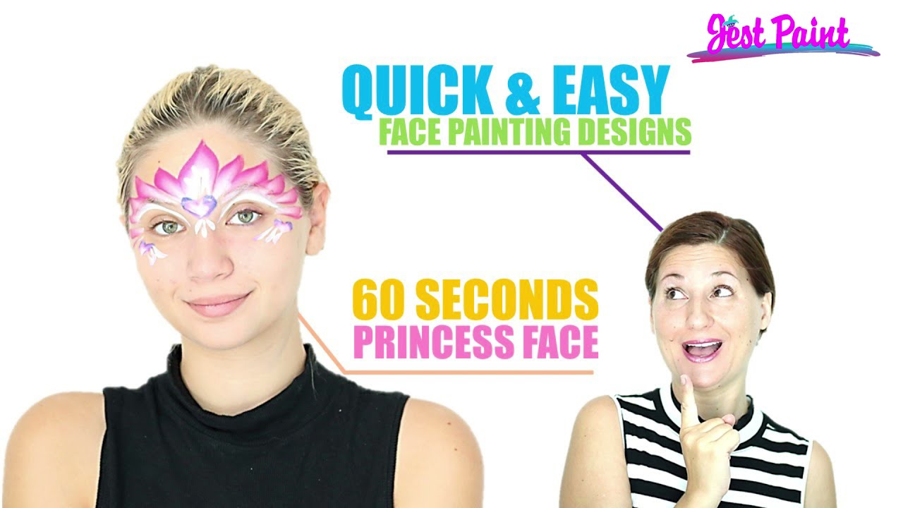 SHORT - Quick and Easy 60 Seconds Princess Face Painting Demo - Step by Step