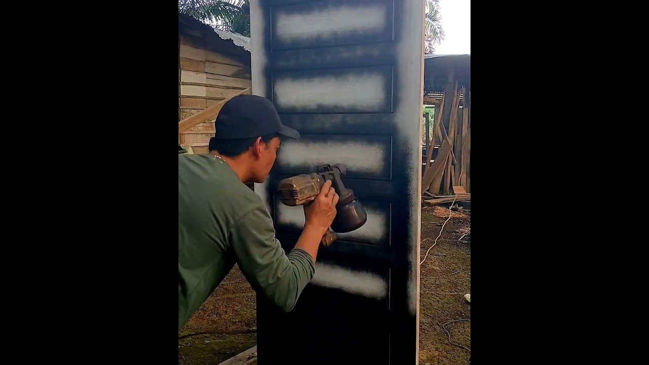 cara cat pintu warna hitam doff#shortsvideo #shortvideo #diy