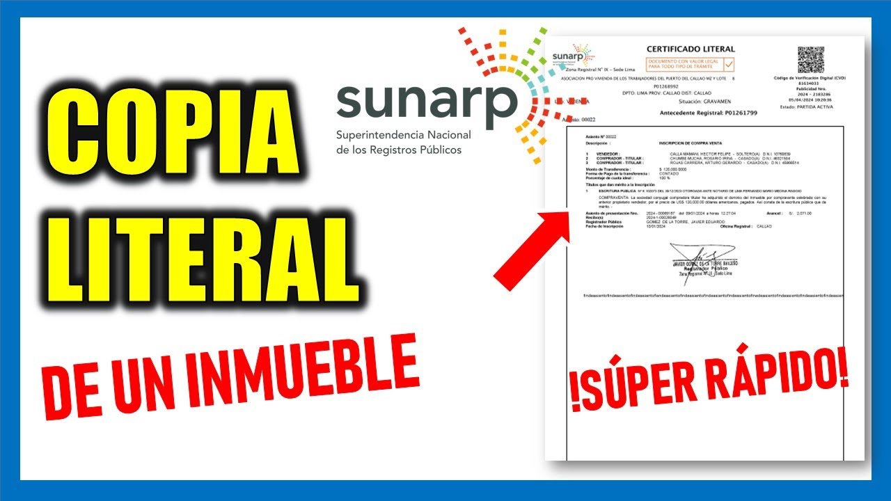 Copia literal SUNARP en línea 2025 |¿Cómo solicitar COPIA LITERAL de un inmueble?
