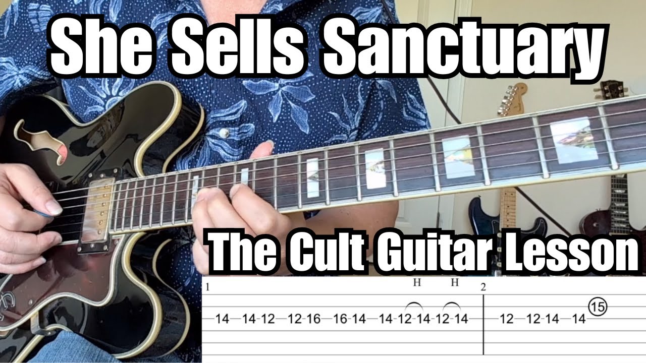 SHE SELLS SANCTUARY Guitar Lesson THE CULT w/ OnScreen TABS!