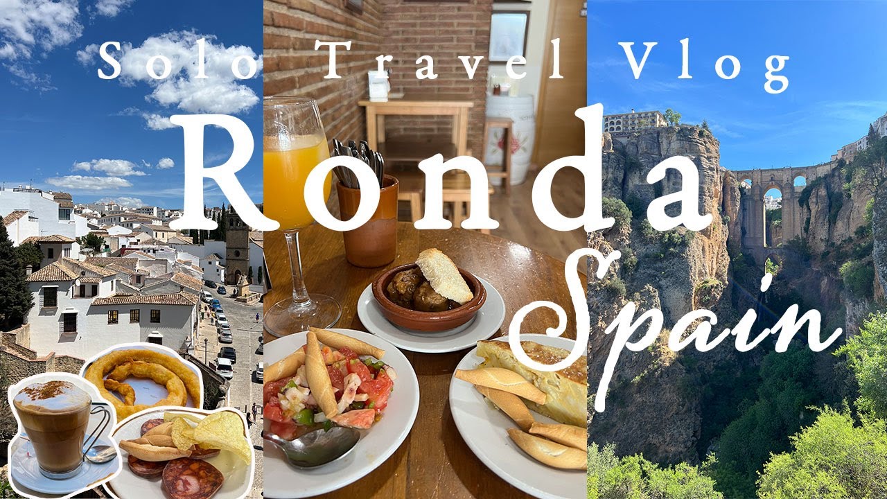 スペイン旅行vlog🇪🇸ロンダ観光|ひとり旅| グルメ🍽️😋タパスバー|チュロス,トルティーヤ|絶景！ヌエボ橋|街歩き|白い街|マラガから日帰りバス| 猫🐈‍⬛🐱|闘牛場,4K