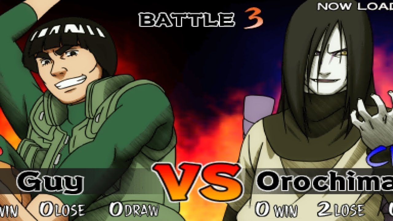 MAITO GAI VS NINJAS DO SOM - NARUTO ULTIMATE NINJA HEROES 2