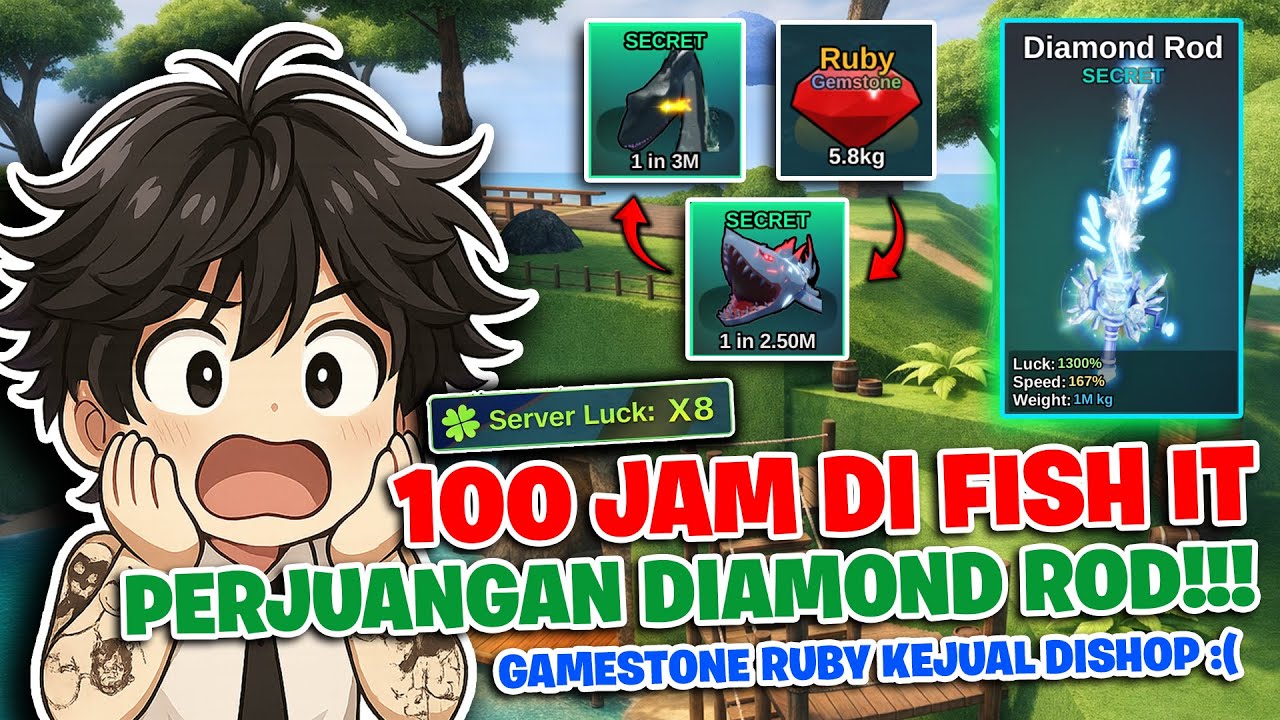100 Jam di Fish It Untuk Mendapatkan Diamond Rod⁉️