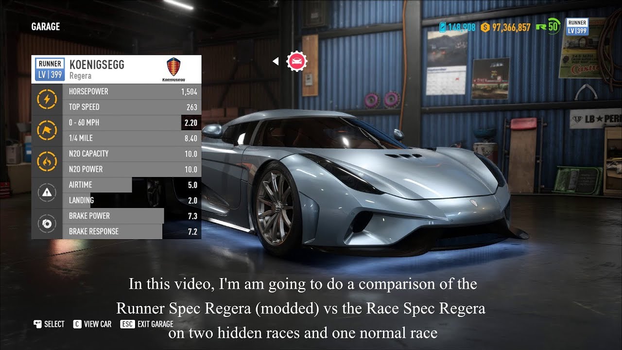 NFS Payback Mods | Runner Spec Koenigsegg Regera
