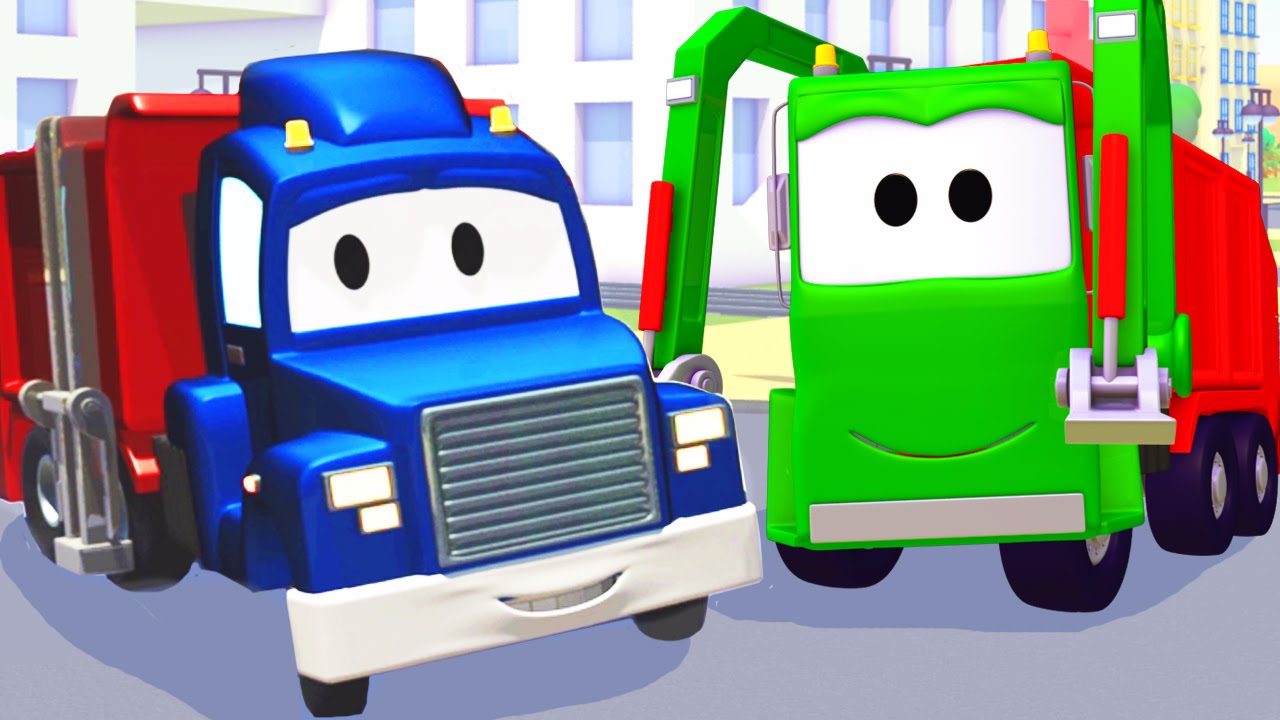 Carl Transforms e Caminhão do lixo na Cidade do Carro | Desenho animado para crianças