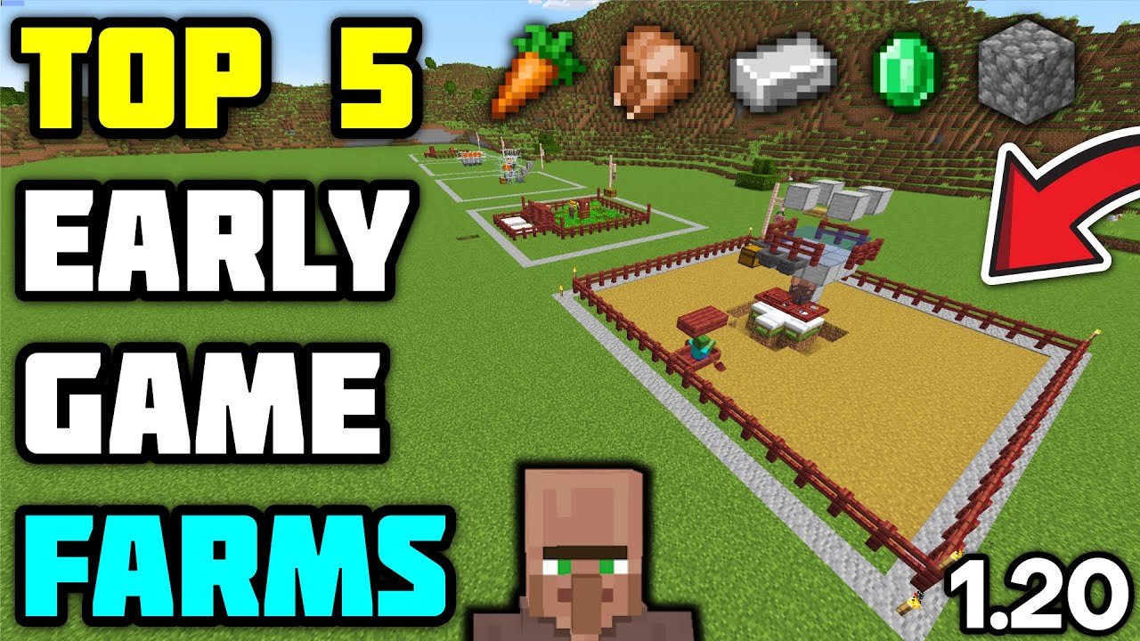 ТОП-5 ФЕРМ НА РАННЕМ УРОВНЕ ИГРЫ MINECRAFT - (1.20)