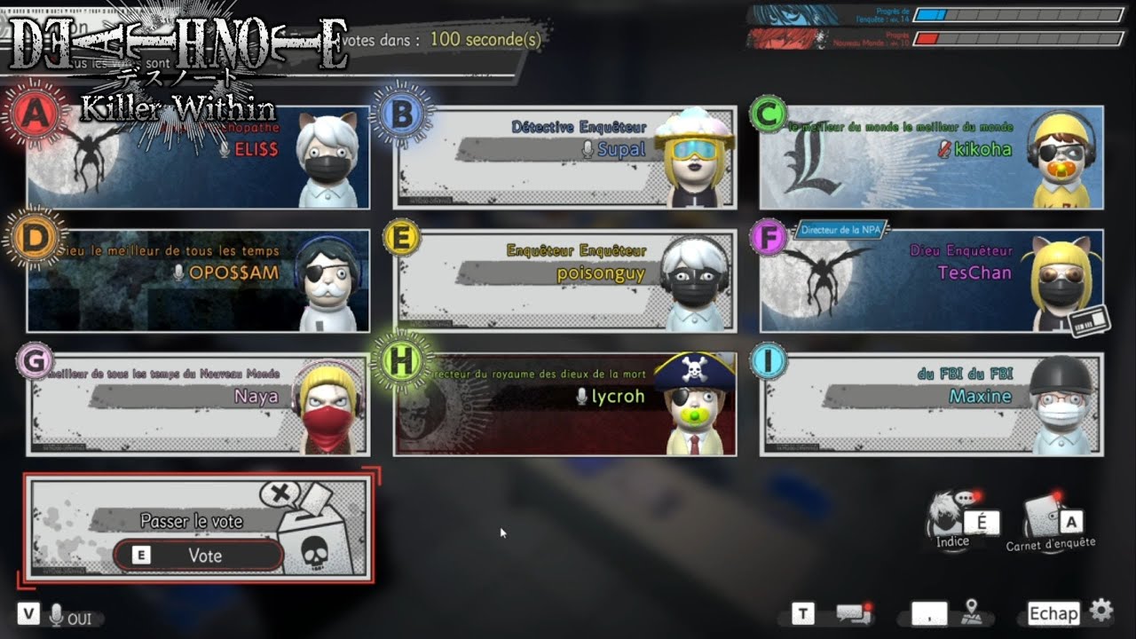 LES SEULES JOUEURS DE CE JEU (Death Note : Killer Within)