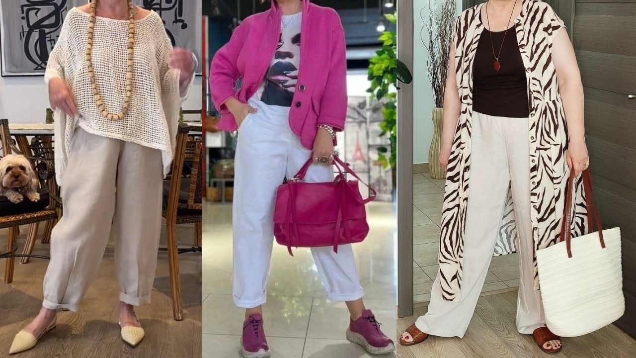 COMBINACIONES de ROPA LOOKS y OUTFITS para SEÑORAS de 50 60 70 años con TENDENCIAS de MODA 2024
