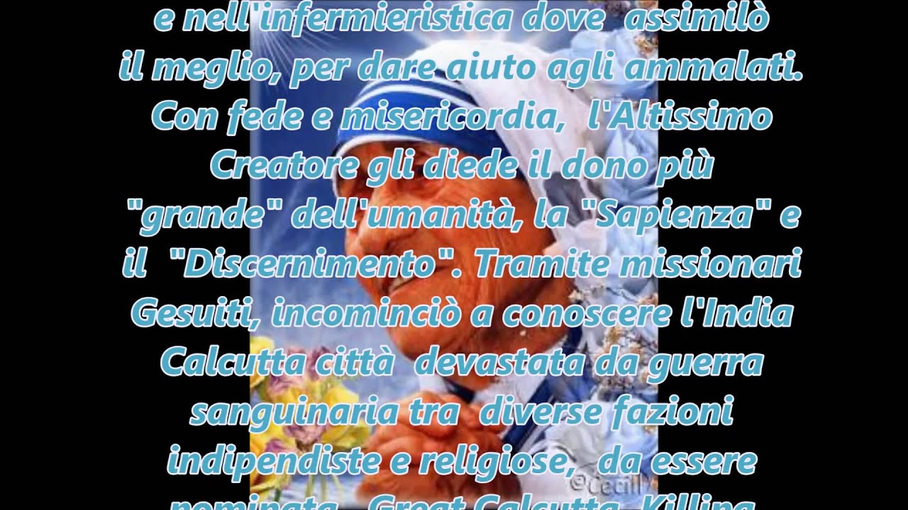 'Madre Teresa immagine Divina.  Eart Song M. Jackson. Mario Ferraro