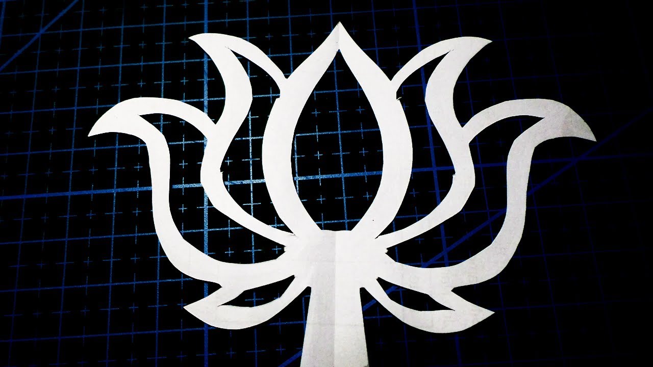 Paper Lotus Flowers-How to make easy paper cutting lotus step by step-paper craft
