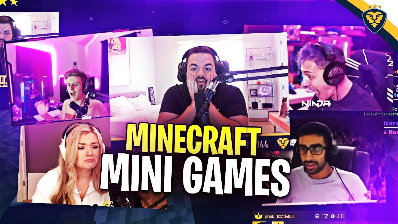 COURAGE AND VIKKSTAR MINECRAFT MINI GAMES VS NINJA, SYMFUHNY BROOKE & MORE! PART 1 (Minecraft)