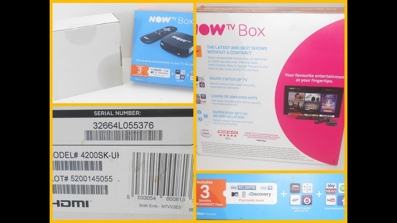 Now TV Box Model 4200SK-UK New & Sealed 3 Month Sky Entertainment Pass