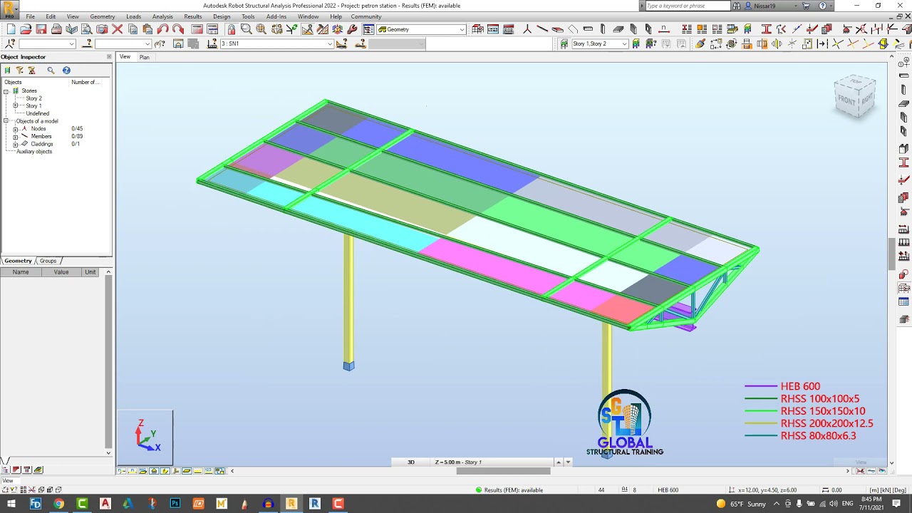 Robot Structural Analysis Professional 2022 Designing, Analysis & Documenting of Filling Station