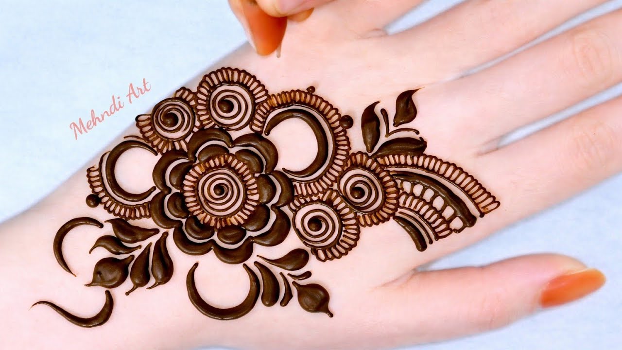 Very simple unique beautiful mehndi design for back hands | New stylish arabic mehndi design