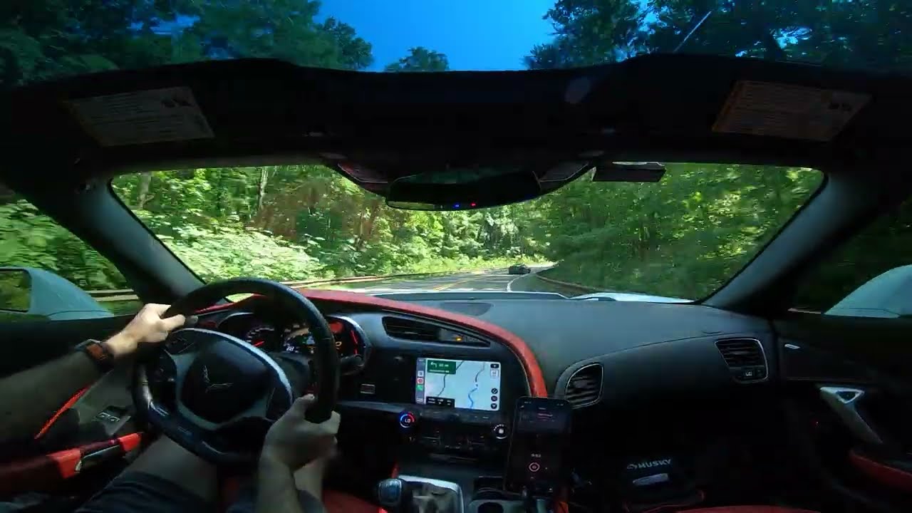 Corvette C7 Z06 Manual Chasing a C6 Z06 on the Cherohala Skyway