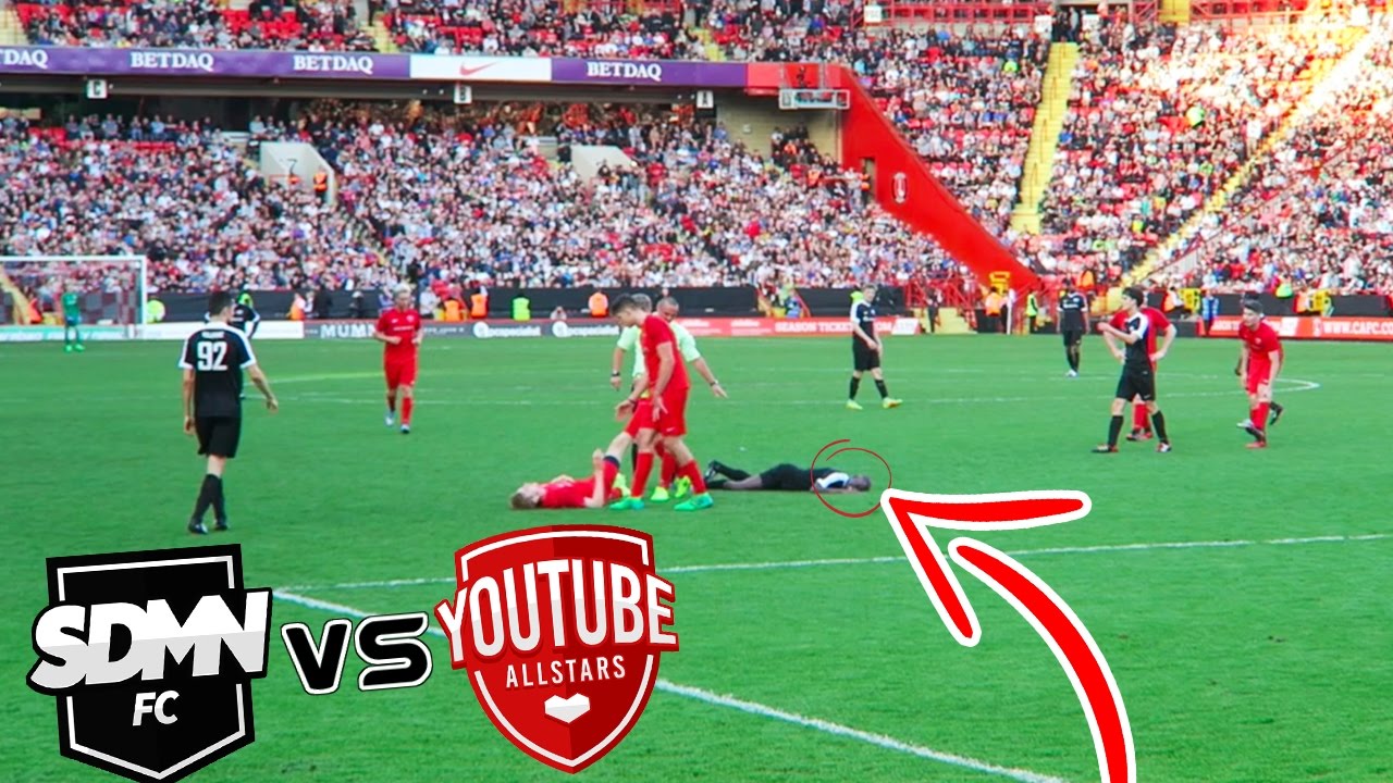 SH*T KICKED OFF!!!😳😱  SIDEMEN FC VS YOUTUBE ALLSTARS VLOG! (Sidemen charity match 2017)