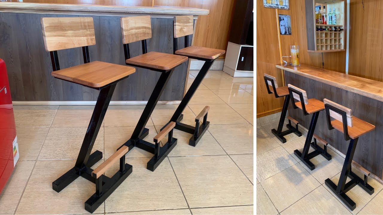 Silla, BANCO o Taburete de MADERA y metal para un BAR