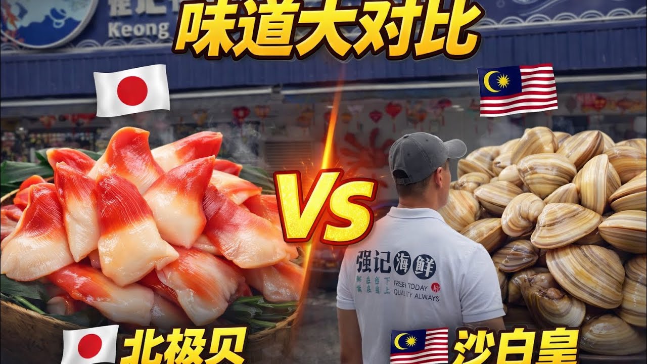 北海道北极贝 vs 马来西亚沙白皇 没有比较就没有伤害！ 🇯🇵 Surf Clam vs 🇲🇾 White King Clam  - Comparison Says It All !!