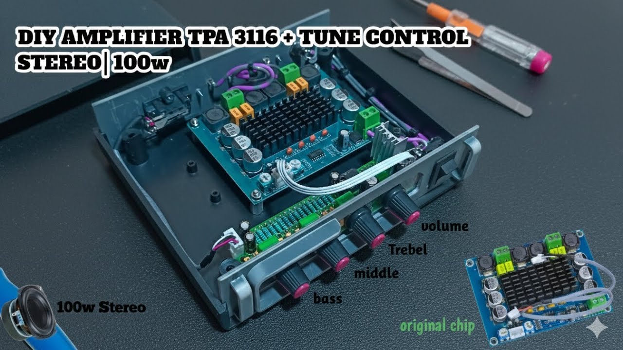 Membuat power amplifier TPA 3116 dengan tune control / full proses 
