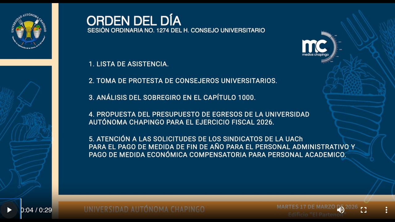 Sesión Extraordinaria No. 1275. del H. Consejo Universitario