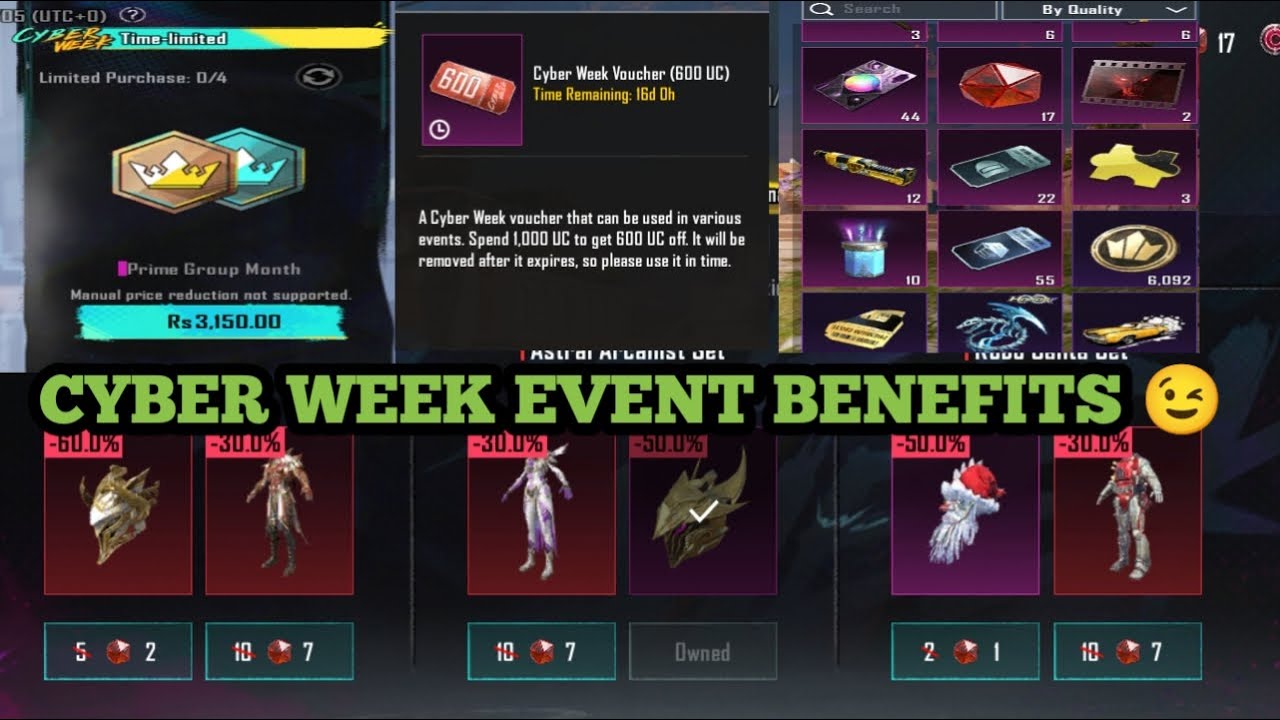 Cyber Week Event Benefits Full Explain With Free Rewards | How to Buy Cyber Event Prime Group Month