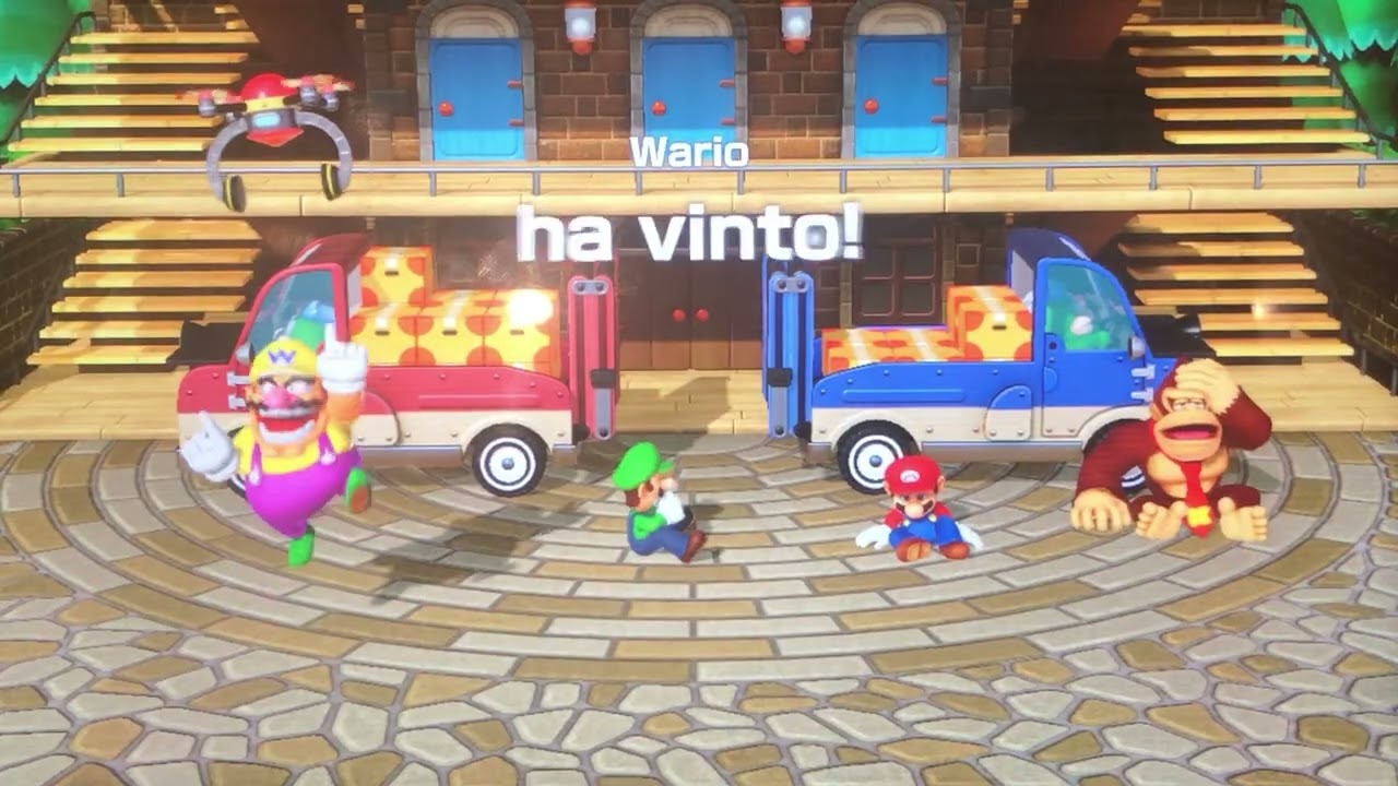 Mario party switch: Wario vs Luigi vs Mario vs Donkey Kong: minigiochi sfida a random.