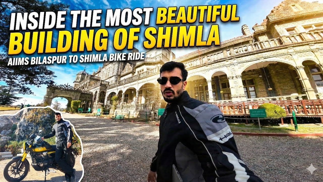 Inside the Most BEAUTIFUL Building in Shimla! 🇮🇳 | AIIMS Bilaspur to Shimla Road Trip 🏍️