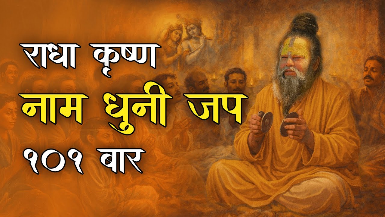 राधा कृष्ण नाम धुनी (१०१ बार) | चिंतित मन्न को शांति प्रधान करें