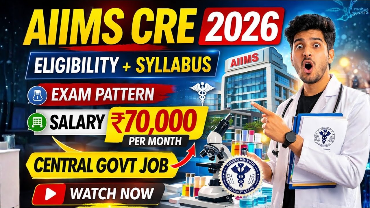 AIIMS CRE 2026 Full Details 🔥 Eligibility | Syllabus| Exam Pattern|Salary ₹70,000 |Central Govt Job