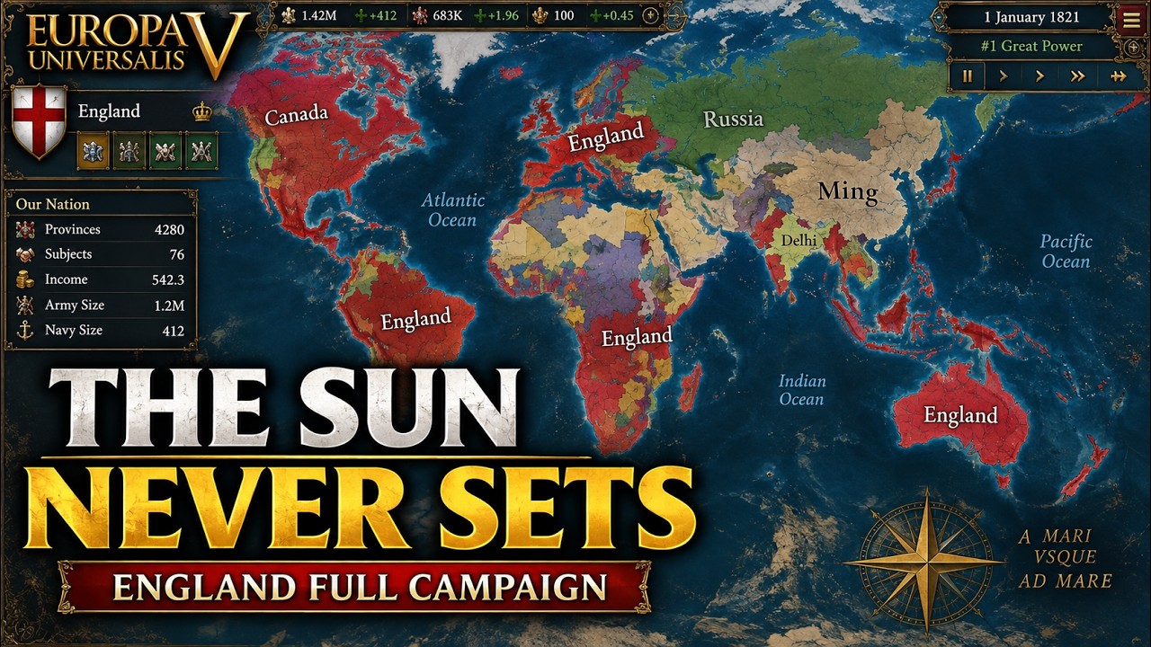 EU5 England Full Campaign | From Hundred Years&rsquo; War to Global Empire