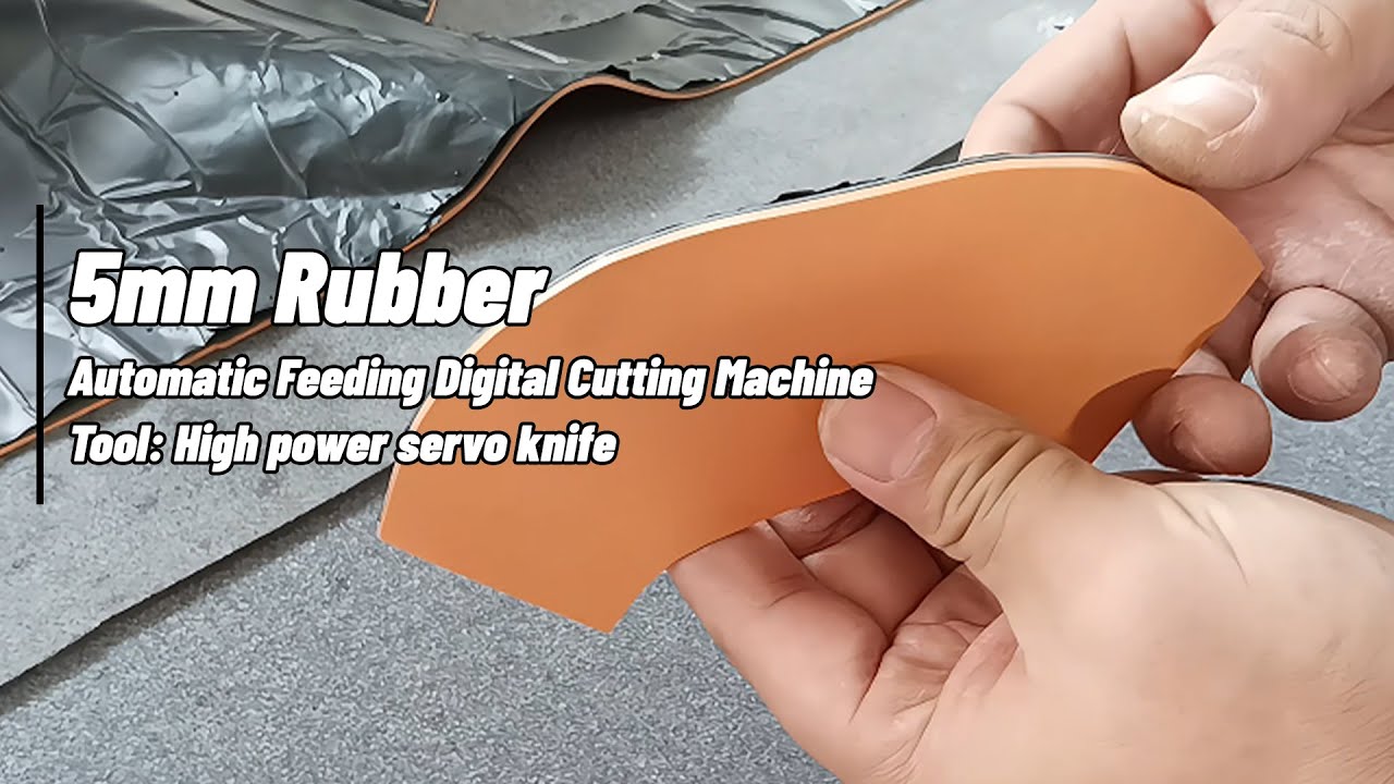 Oscillating knife cutting machine cutting 5mm rubber materials
