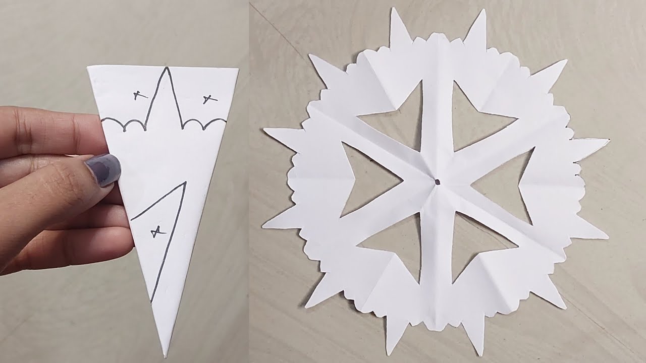 How to make easy and beautiful snowflakes ❄️♥️ #papercraft #snowflakes #part 109
