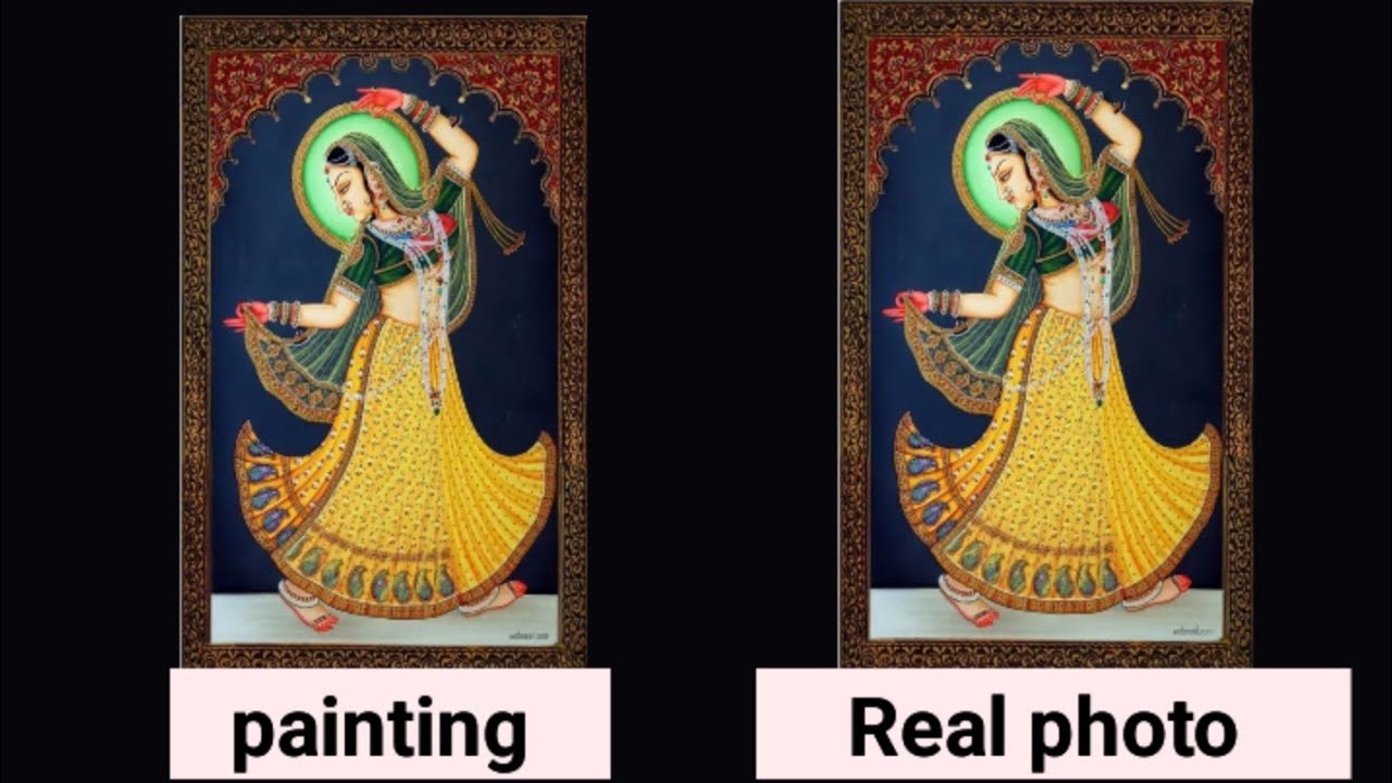 The dancing girl art work acrylic painting video
