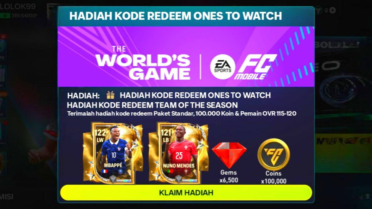 KODE REDEEM FC MOBILE TERBARU HARI INI CLAIM MBAPPE 122 GRATIS | CARA REDEEM FC MOBILE‼️