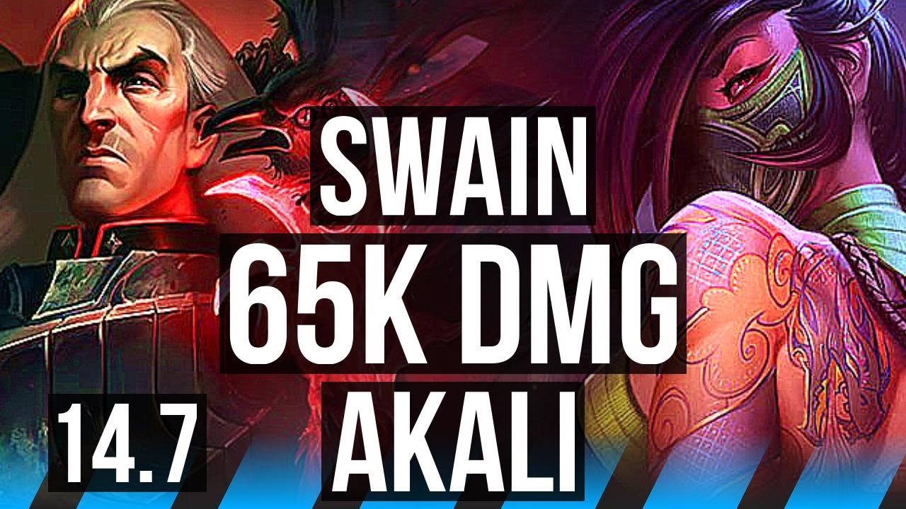 SWAIN vs AKALI (MID) | 65k DMG, 6 solo kills, 14/5/28, Rank 8 Swain, Godlike | TR Grandmaster | 14.7