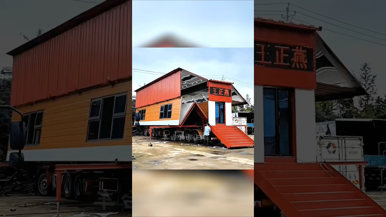 Multipurpose folding mobile restaurant, wedding, dance hall, camper