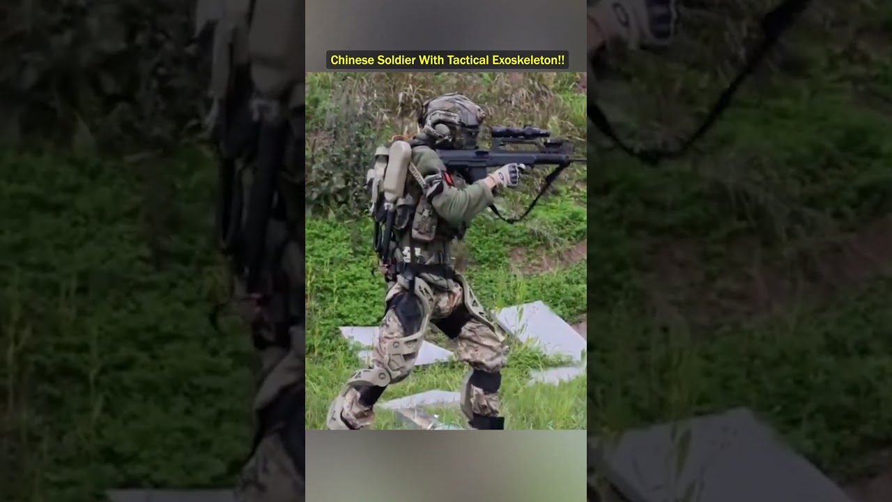Chinese Soldier Fires with Tactical Exoskeleton!