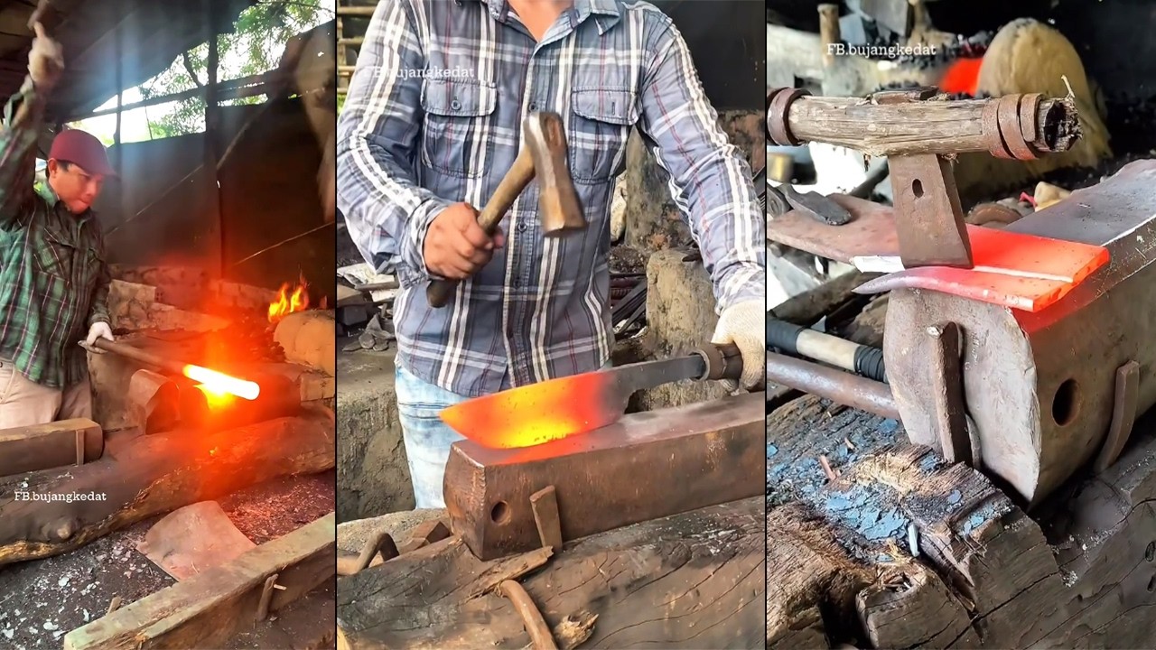Traditional Street Blacksmith Creates Stunning Blade | @crazyskills