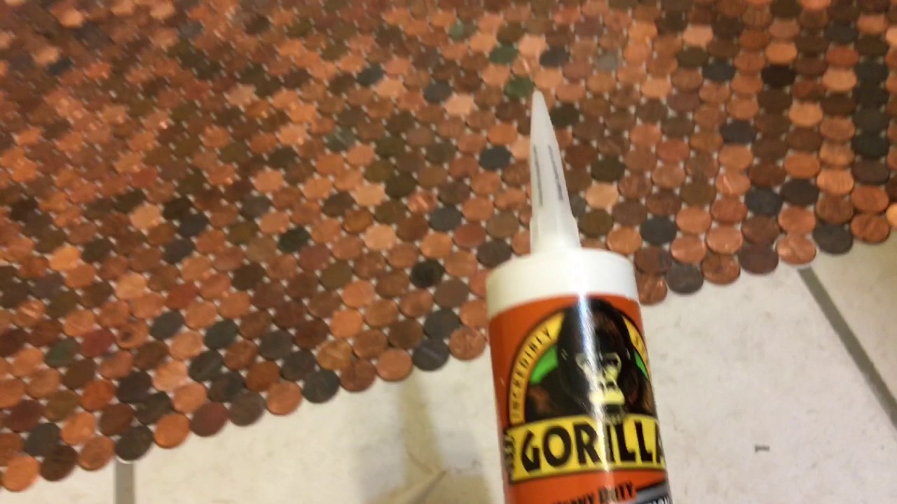 Penny Floor in my Steampunk Bathroom.