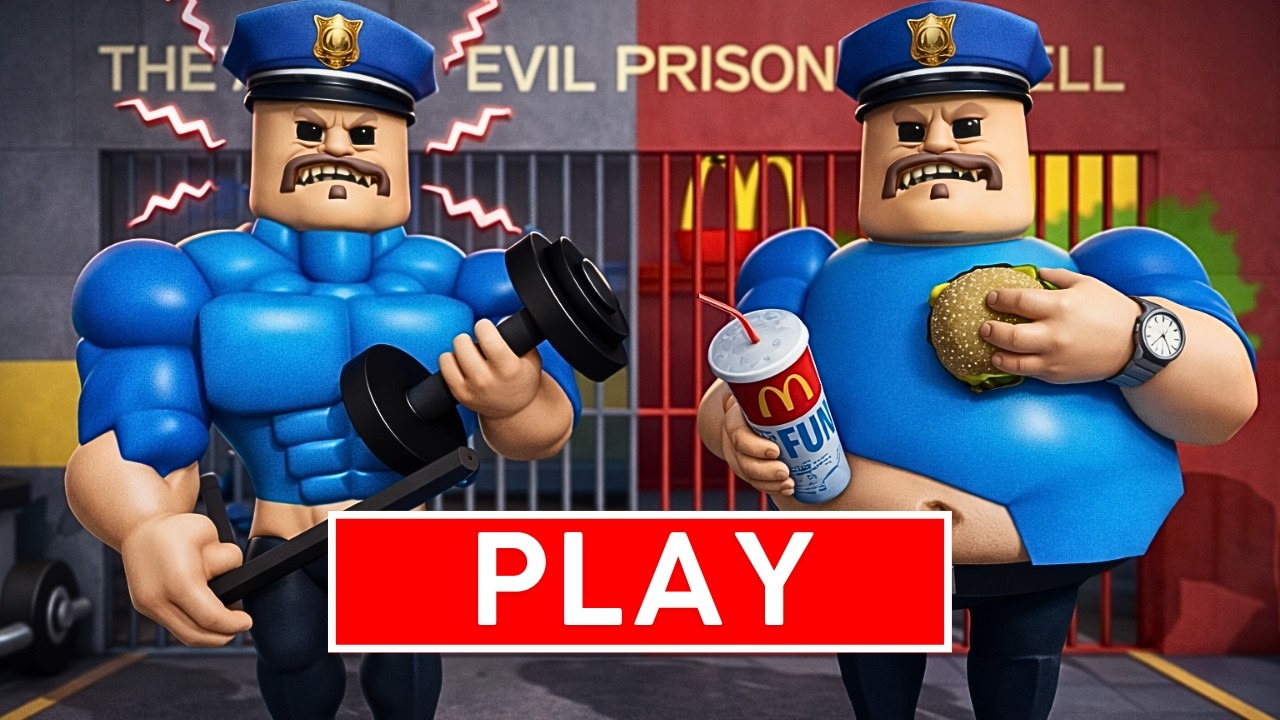 STRONG VS FAT POLICE 👮‍♂️ PRISON RUN!! 🚨