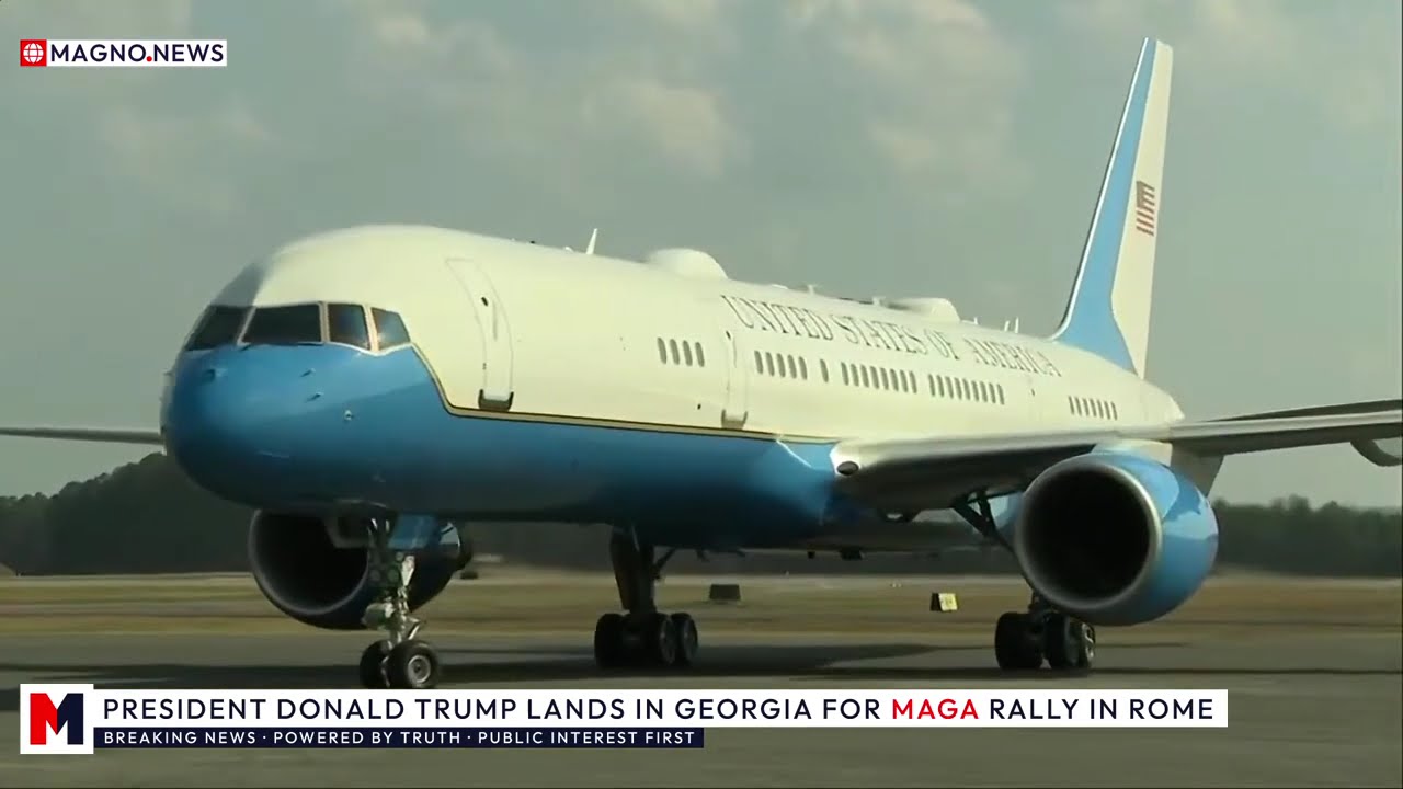 🇺🇸 Donald Trump Lands in Georgia for MAGA Rally in Rome, Georgia