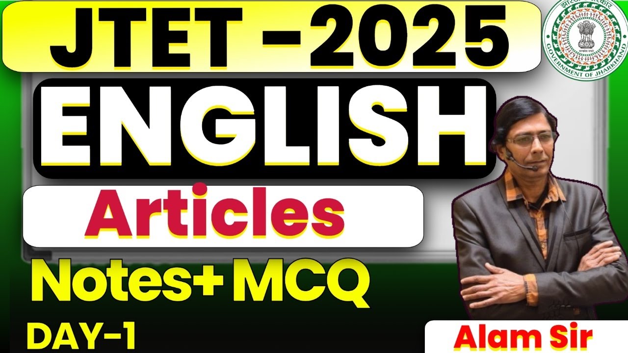 JTET ENGLISH 2026 | | Articles  Notes+ MCQ   || top 30 mcq Day - 1 |SB Exam
