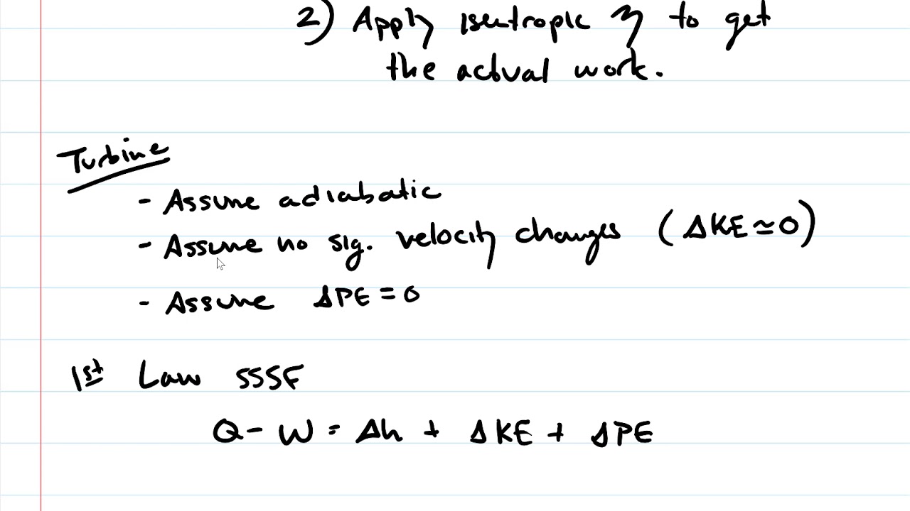 Thermodynamics: Isentropic Efficiencies for Turbine, Compressor, Pump