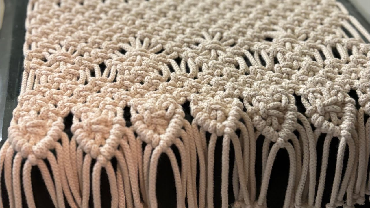 Macrame runner (From simple cords to countless knots, this runner grew with patience and love)