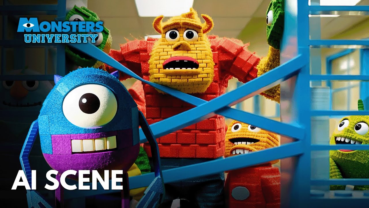 MONSTERS UNIVERSITY Mike Enters the Human World But it’s Reimagined by AI
