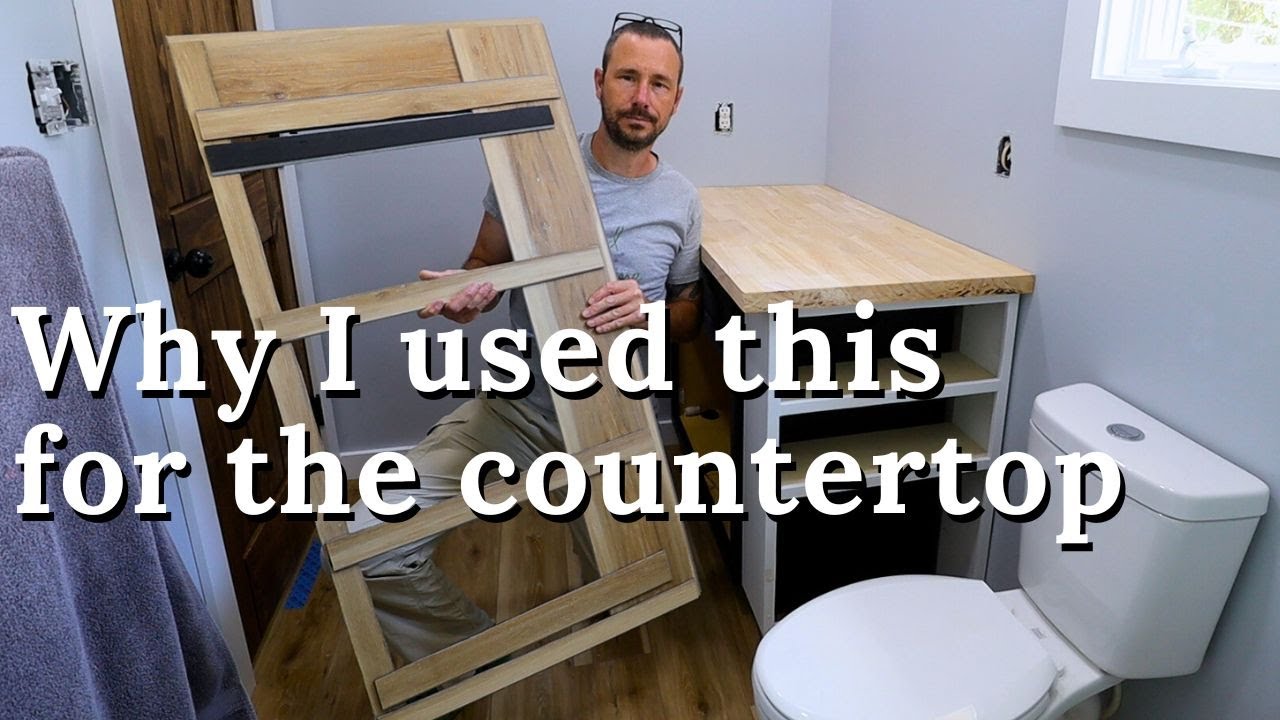 Building a side shelf for the bathroom sink // 1930's Farmhouse Renovation Ep 102