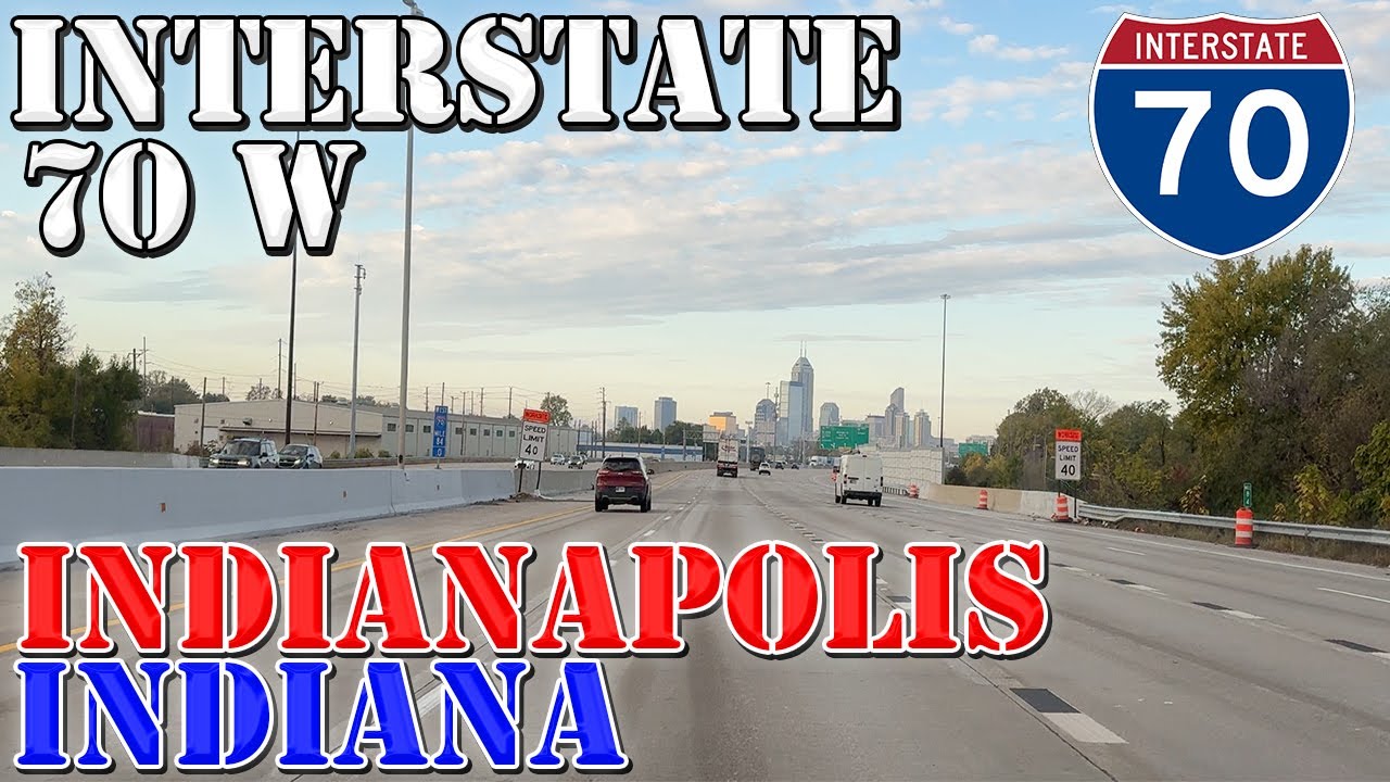 I-70 West - Indianapolis - Indiana - 4K Highway Drive
